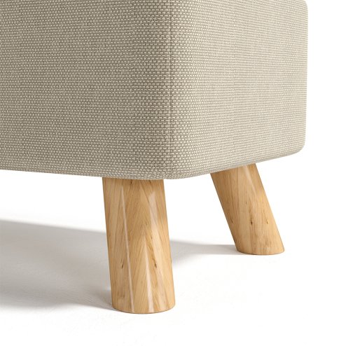 Rectangular Tofu-shaped Footrest with Solid Wooden Legs