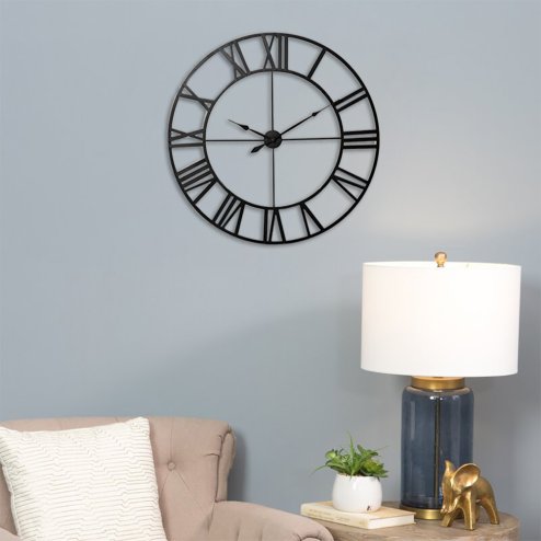 Vintage Wall Clock with Roman Numerals for Home Decor Image