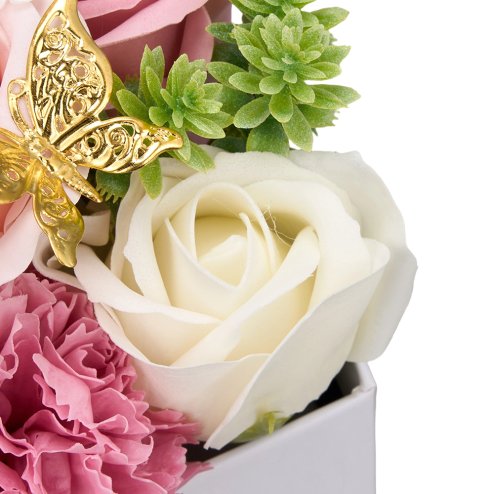 Living and Home Rose Scent Soap Flower Gift Box Tabletop Decor