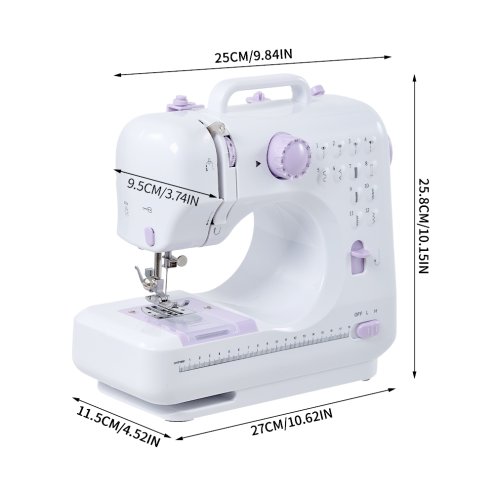 Living and Home Portable Mini Sewing Machine with 12 Stitches