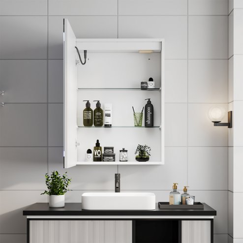 Anti-Fog LED Mirror Cabinet with Touch Control