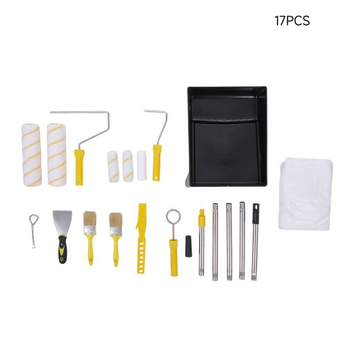 Living and Home 17-Piece Paint Roller & Tray Set with Extension Pole Image