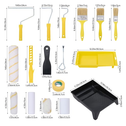 Living and Home 19-Piece Paint Roller & Tray Set