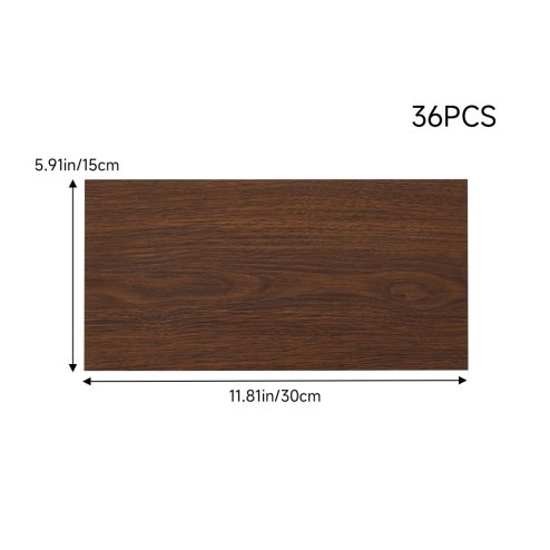 Living and Home 36Pcs Self-Adhesive Flooring Tile Set, 15x30cm, Brown Wood Grain