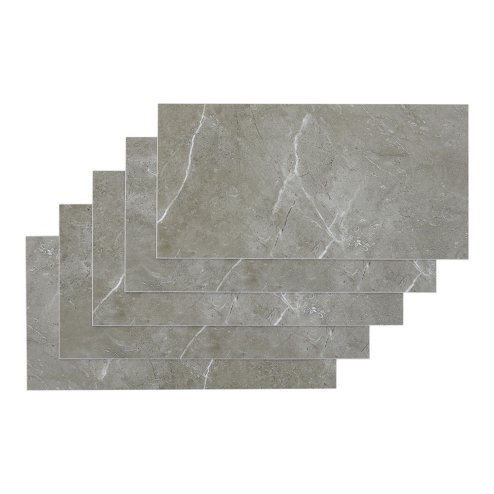 Living and Home 36Pcs Self-Adhesive Flooring Tile Set, 15x30cm, Grey Marble Effect