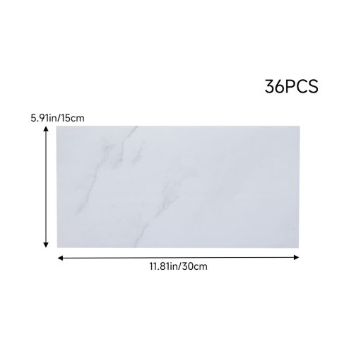 Living and Home 36Pcs Self-Adhesive Flooring Tile Set, 15x30cm, Beige Marble Effect