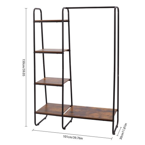 Living and Home Freestanding Clothes Rack with Shelves