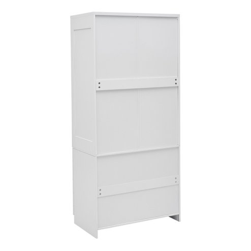 Living and Home 2-Door Wardrobe with 3 Drawers & Hanging Rail