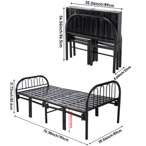 Living and Home 194x89cm Metal Folding Bed Frame
