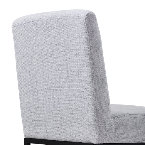 Living and Home Set of 2 Chenille Upholstered Dining Chairs in Light Grey