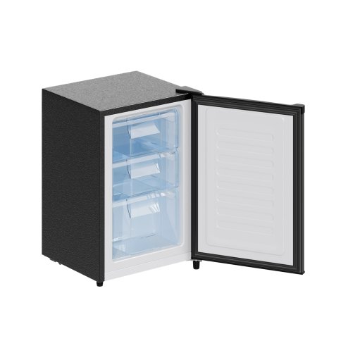 46L Freestanding Freezer, Single Door with Drawer, Black