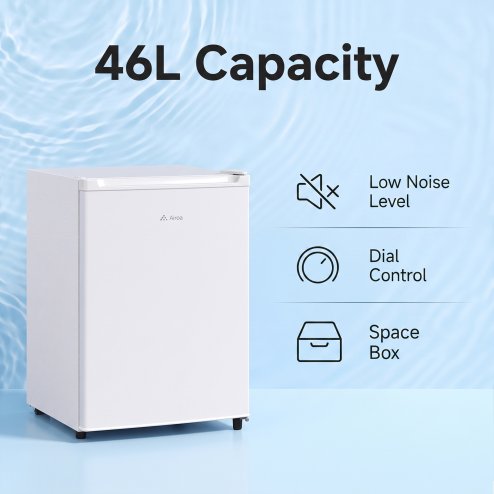 46L Freestanding Freezer, Single Door with Drawer, White