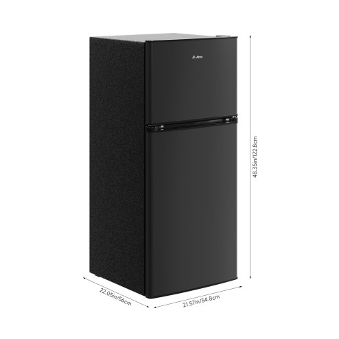 180L Freestanding Top Freezer Fridge, Black