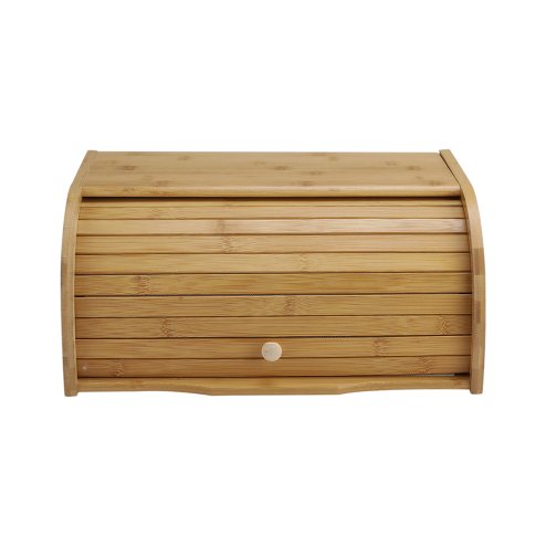 Bamboo Roll Top Bread Bin Food Storage Box, Bread Box