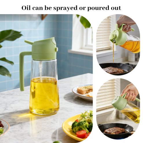 2-in-1 Premium Glass Oil Sprayer & Dispenser