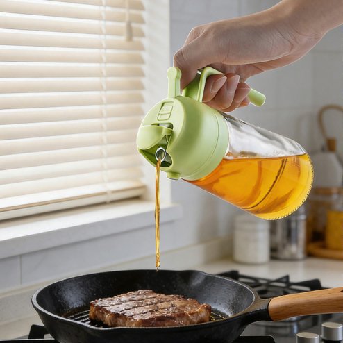 2-in-1 Premium Glass Oil Sprayer & Dispenser