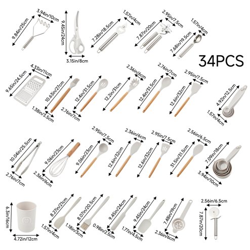 35pcs Silicone Kitchen Cooking Utensils Set