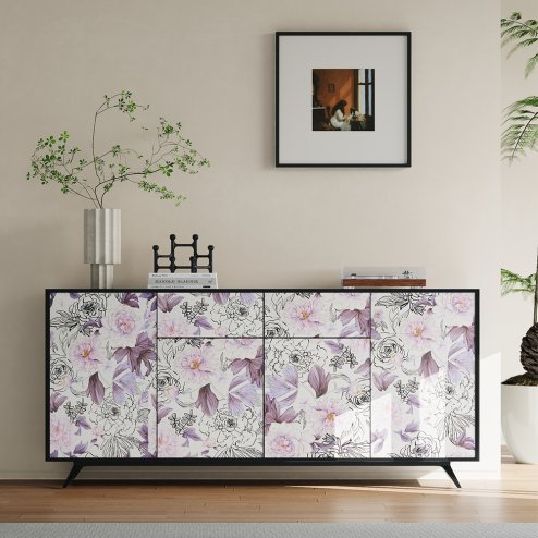 Roll of Self-Adhesive Floral Wallpaper 1000cm x 44cm