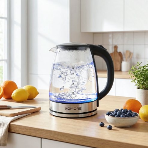 Fast Boil 1.8L Electric Kettle with Auto Shut-Off and Boil-Dry Protection