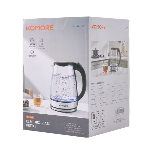Fast Boil 1.8L Electric Kettle with Auto Shut-Off and Boil-Dry Protection