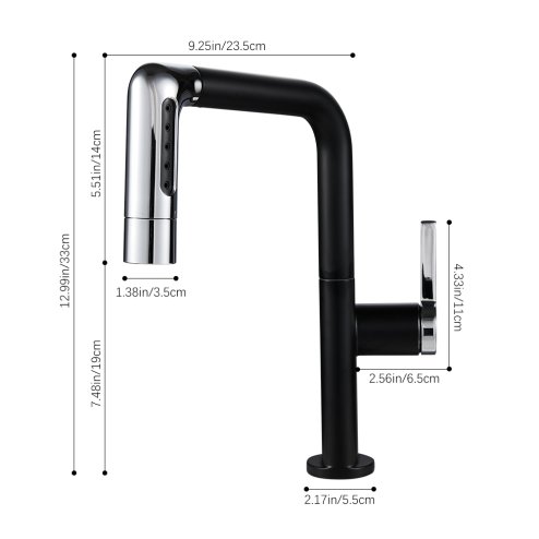Pull-out Sprayer Retractable Kitchen Faucet with 5 Modes