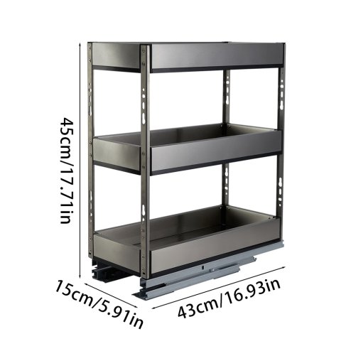 3-Tier Kitchen Cabinet Pull Out Shelf Organizer