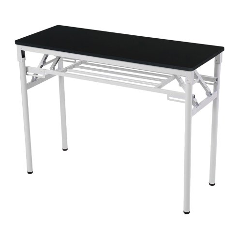 Living and Home 2-Tier Folding Office Desk Foldable Writing Table-Black, 80x40cm