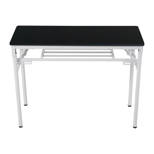 Living and Home 2-Tier Folding Office Desk Foldable Writing Table-Black, 80x40cm