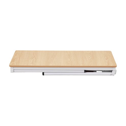 Living and Home 2-Tier Folding Office Desk Foldable Writing Table-Wood Color, 80x40cm