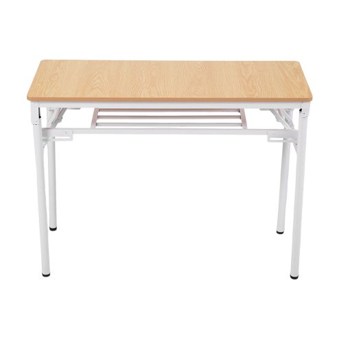 Living and Home 2-Tier Folding Office Desk Foldable Writing Table-Wood Color, 80x40cm