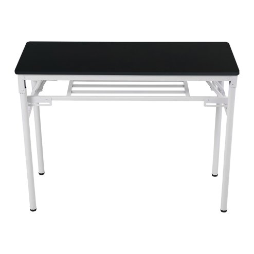 Living and Home 2-Tier Folding Office Desk Foldable Writing Table-Black, 100x40cm