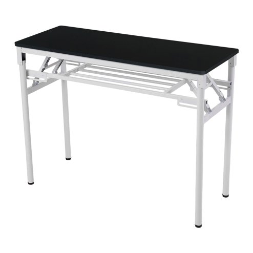 Living and Home 2-Tier Folding Office Desk Foldable Writing Table-Black, 100x40cm