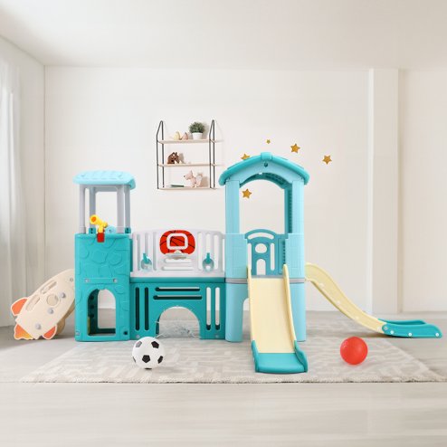Toddlers Slide and Climber with Balls and Ring Toss