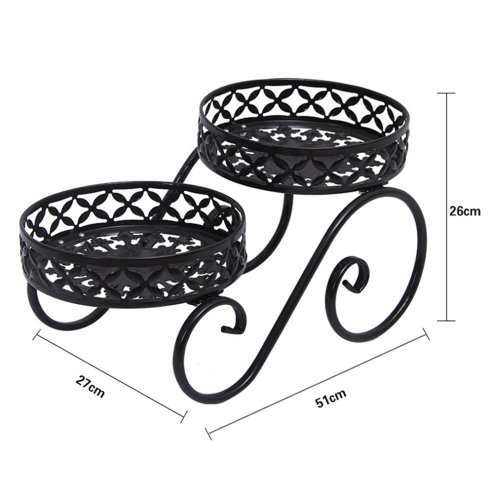 Black Iron Potted Plant Stand, Flower Stand