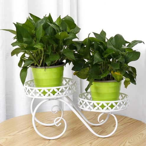 White Iron Potted Plant Stand, Flower Stand