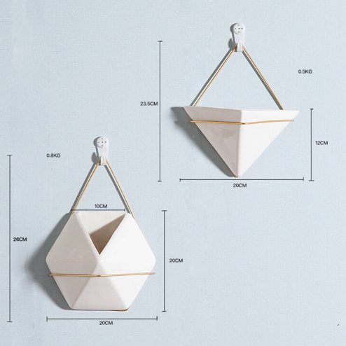 1-Piece Wall Hanging Geometric Decorative Planter for Succulents