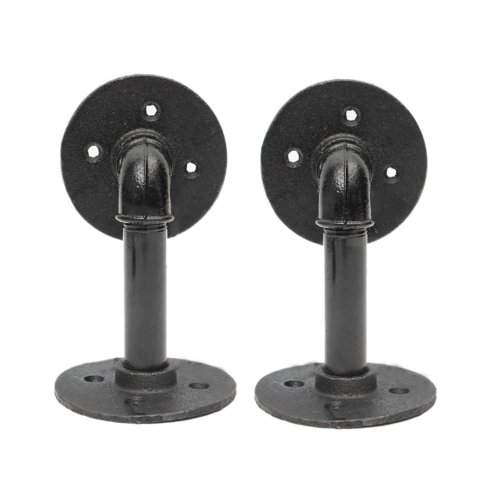 2-Pack Industrial Style Iron Pipe Shelf Brackets