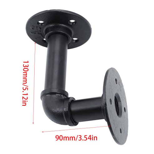 2-Pack Industrial Style Iron Pipe Shelf Brackets