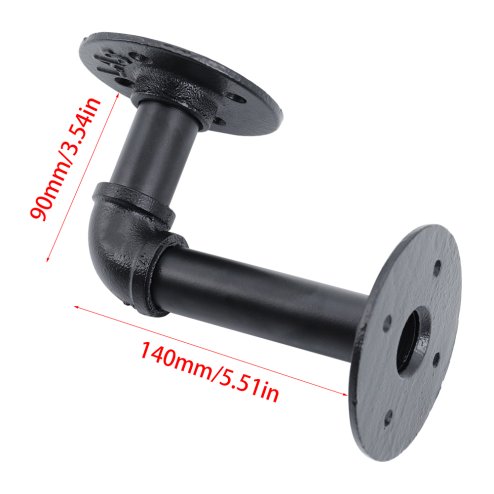 2-Pack Industrial Style Iron Pipe Shelf Brackets