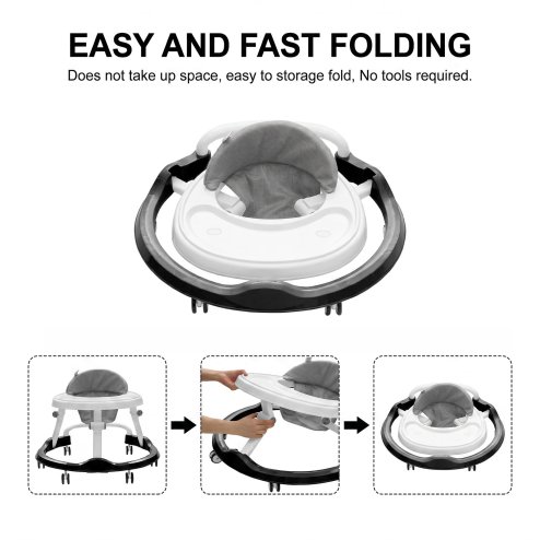 Living and Home Foldable & Adjustable Baby Walker