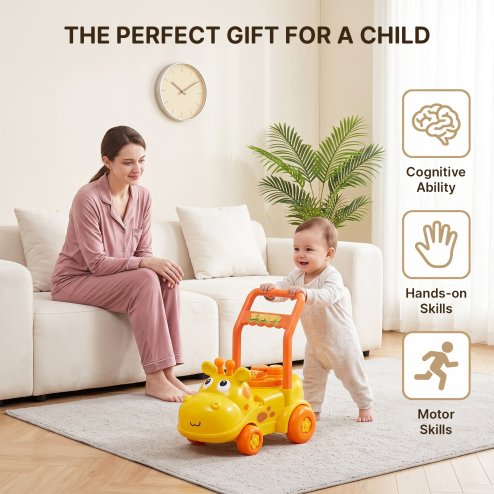 Living and Home Giraffe Design Baby Push Walker with Activity Centre