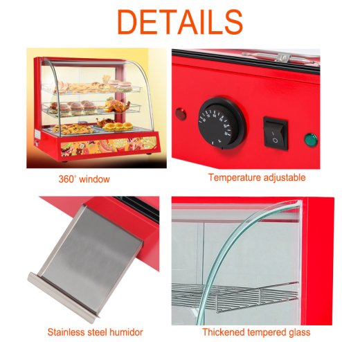 Commercial Food Warmer Display Cabinet Counter Catering Hot Foods Pizza Pie Heated Showcase