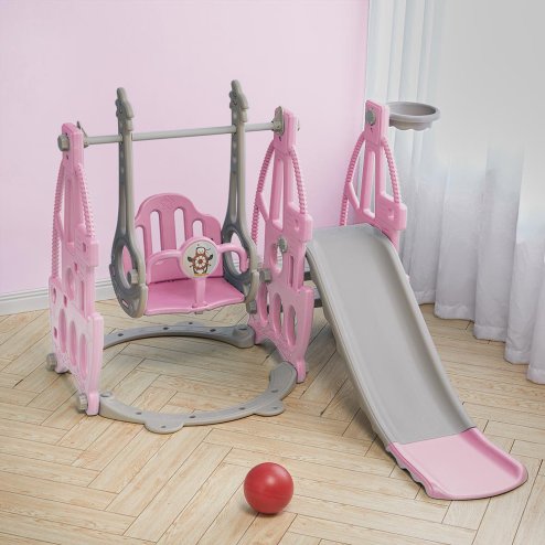 3 in 1 Kids Swing and Slide Set Toddler Climber Playset