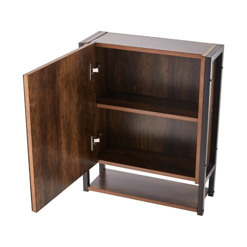 48x17x60cm Wall-Mounted 3-Layer Mirror Cabinet with Metal Frame