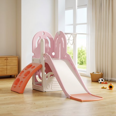 Toddler Slide, Climber and Basketball Hoop Playset