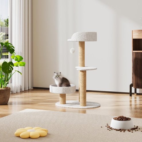 Padded Cat Tower with Sisal Scratching Post