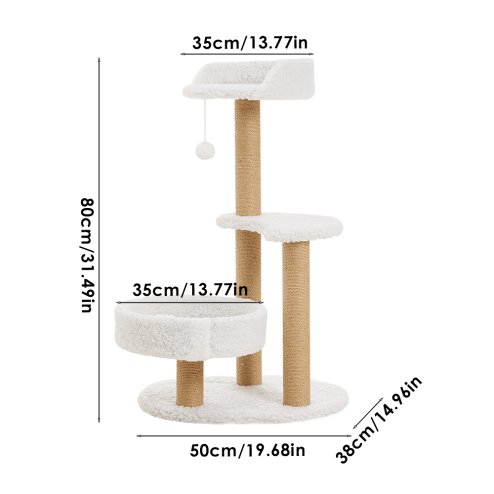 Padded Cat Tower with Sisal Scratching Post