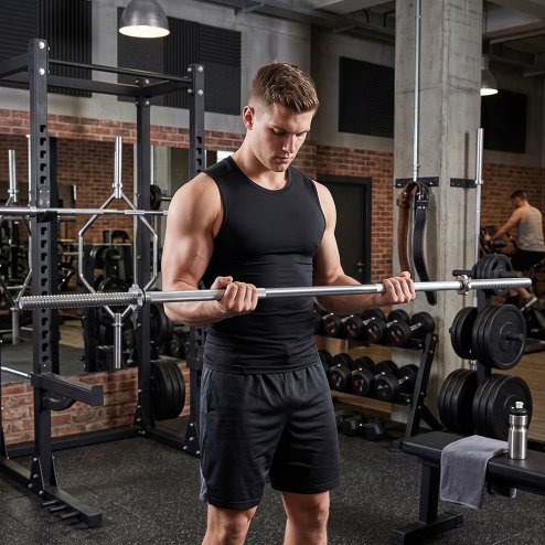 3-Piece Detachable Barbell Bar with Spring Clips