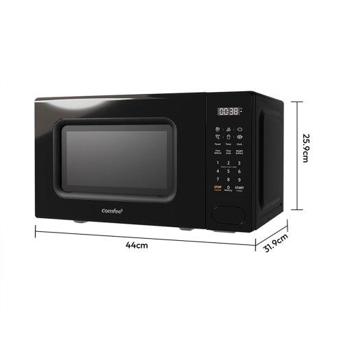 700W 20L Countertop Microwave Oven with LED Display, 6 Modes, 11 Power Levels, Express Cook