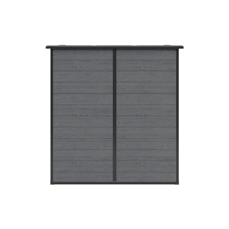 6 x 6FT Outdoor Dark Grey Wood Grain Plastic Garden Storage Shed w/ Window